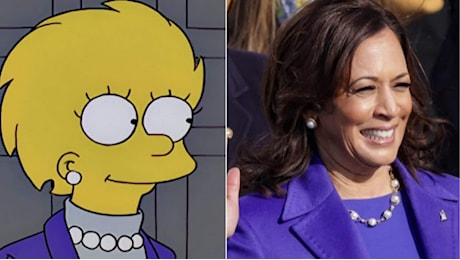 Kamala Harris presidente USA: la previsione de I Simpson (con lo stesso look viola)