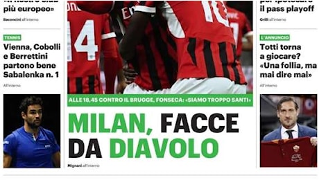 Il QS titola: Milan, facce da Diavolo in Champions