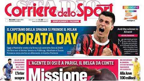 Il CorSport in prima pagina sul Milan: Morata day
