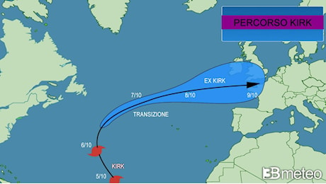 Meteo. L'uragano Kirk verso l'Europa come ex, quali le conseguenze per l'Italia