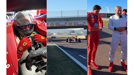 Carlos Sainz e il padre in pista con la Ferrari a Fiorano. VIDEO