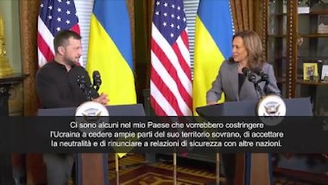 Kamala Harris riceve Zelensky e critica Trump: Sua proposta pace come quella di Putin