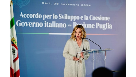 Sud, Meloni tiene per sé la delega