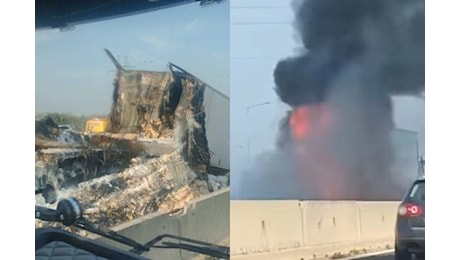 Incidente tra A1 e A14 a Bologna, auto e camion si scontrano e prendono fuoco: 1 morto, traffico in tilt