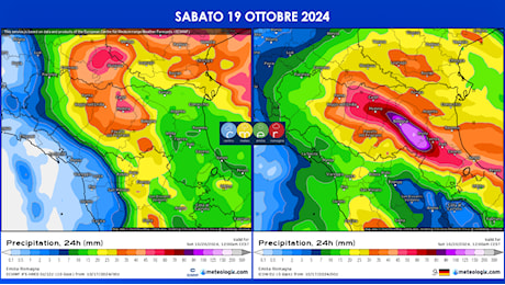 Sabato 19 ottobre ulteriore peggioramento con piogge intense